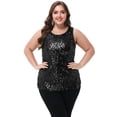 thumbnail image 6 of Womens Plus Size Sleeveless Sequin Tops Sparkle Shine Tank Top, 6 of 7