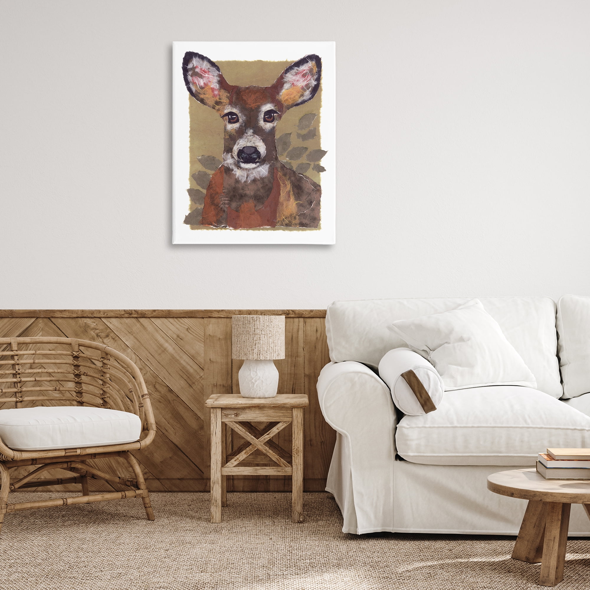 Stupell Industries Woodland Deer Painting Animals & Insects Painting Gallery Wrapped Canvas Art Print Wall Art, 30 x 40