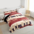 thumbnail image 4 of Feelyou Teens Vintage Abstract Bedding Comforter Set, Fashion Polkadots Stripes Twin Comforter Sets, Bruch Artwork Reversible Bedding Set, Luxury Bedroom Decor, 2-Piece, 4 of 9