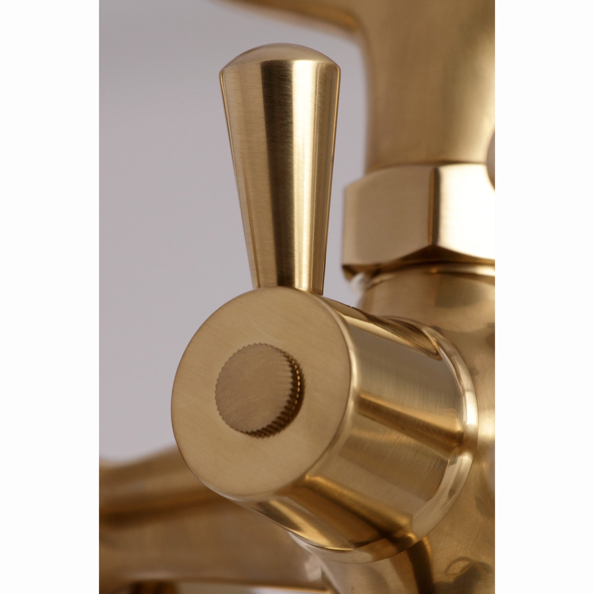 Kingston Brass KS267SB Kingston 6" Center Deck-Mount Clawfoot Tub Faucet with Hand Shower, Brushed Brass