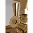 thumbnail image 4 of Kingston Brass KS267SB Kingston 6" Center Deck-Mount Clawfoot Tub Faucet with Hand Shower, Brushed Brass, 4 of 8