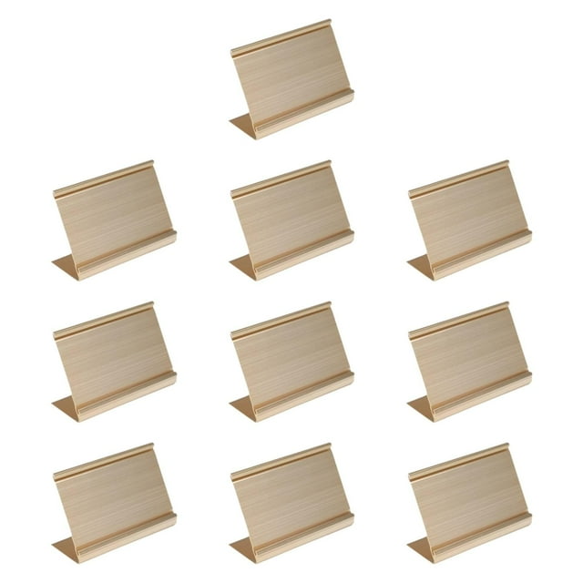 Soporte para placa de identificación, soporte para letrero, práctico y resistente soporte para letrero de mesa, etiqueta de precio Dorado