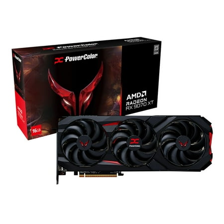 PowerColor AMD Radeon RX 9070 XT Red Devil Overclocked Triple Fan 16GB GDDR6 PCIe 5.0 Graphics Card