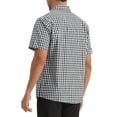 thumbnail image 3 of INSPIRE CHIC Edition Checks Dress Shirts for Men's Short Sleeves Formal Plaid Shirt XL Black, 3 of 6