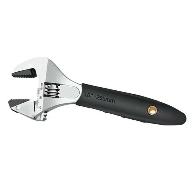 QualitChoice Ratcheting Wrench Adjustable Ratchet Wrench Wide Opening Practical Heavy Duty Spanner Hand Tool And Fits Tightly Black 10 inch