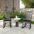 thumbnail image 3 of Spaco Porch Rocker Chairs Set of 2, 350 lbs. Wooden Rocking Chairs with High Back for Outdoor as Backyard, Lawn, Garden, Black, 3 of 11