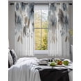 thumbnail image 3 of Blue Brown Spring Floral Sheer Curtains 39 Inch Length 2 Panels Set for Living Room/Bedroom, Watercolor Botanical Vintage Kitchen Curtains Grommet Semi-Sheer Curtains Window Treatments 27.5"x39"x2, 3 of 7