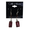 thumbnail image 2 of Purple & Silver-Tone Colored Metal Dangle-Earrings With Bead Accents #LQE4358, 2 of 2