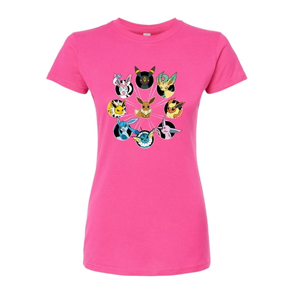 Pokémon - Eevee Evolution Circle - Juniors Fitted Graphic T-Shirt
