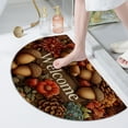 thumbnail image 5 of 35.43*23.62in Halloween Semi-Circular Pumpkin Door Mat, Printed Floor Mat, Polyester Entrance Mat, Autumn Thanksgiving Porch Entry Mat, Easy-to-Clean Indoor & Outdoor Mat, 5 of 6