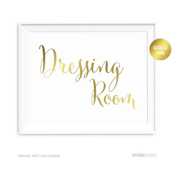 Koyal Wholesale Metallic Gold Dressing Room Wedding Party Sign for Special Events