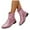 Pink, variant on Ankle Boots for Women Glitter Low Heel Short Boots Sequin Round Toe Shoes Party Bootie with Side Zipper Black