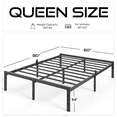 thumbnail image 7 of Auroral Zone 14 inch Queen Metal Platform Bed Frame, Heavy Duty Mattress Foundation, No Box Spring Required, 7 of 7