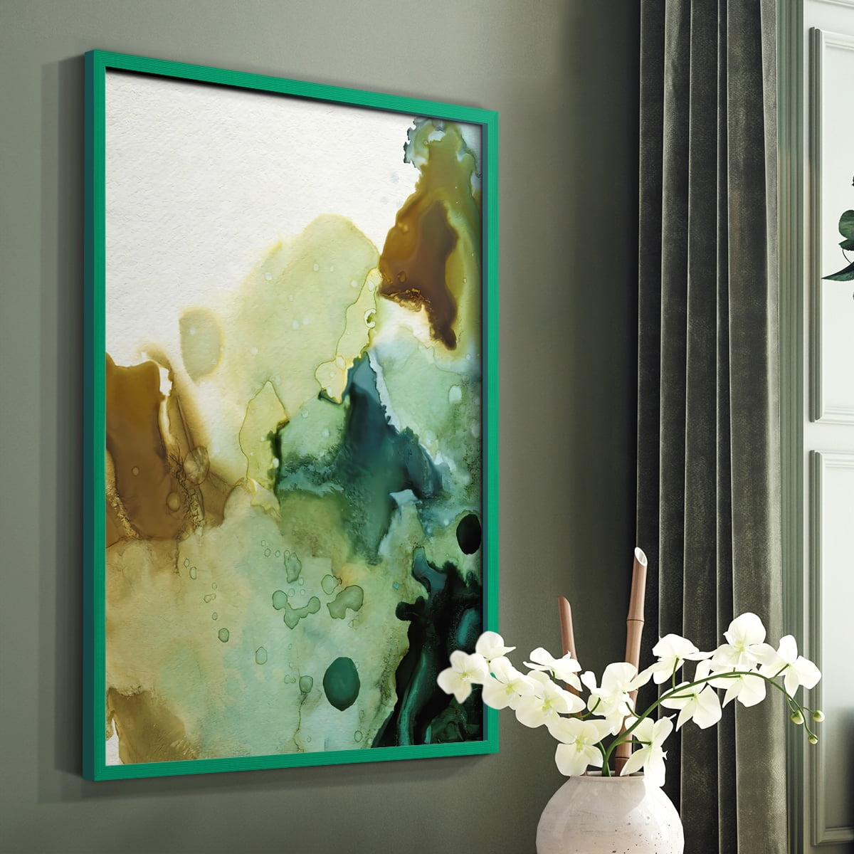 Water and Earth II Framed Print in Green Solid Wood 8 x 10 Framed Print