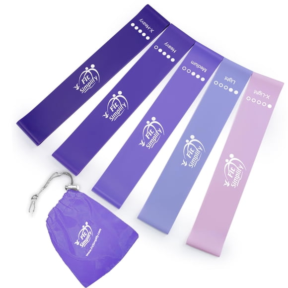 Juego de 5 bandas de ejercicio Resistance Loop Fit Simplify