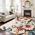 thumbnail image 2 of 5'x8' Area Rugs, Vintage Floral Spring Indoor Outdoor Area Rug for Living Room Bedroom, Butterfly Summer Botanical Washable Bathroom Rugs Kitchen Floor Carpet Mats Home Decor Aesthetic, 2 of 8
