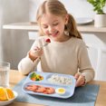 thumbnail image 6 of Divided Serving Tray,RectangularCompartment Snack Plate Portion Control Dish for Dining Table Picnic Camping, 6 of 7