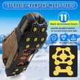 thumbnail image 3 of Ice Cleats Snow Traction Cleats Crampons for Shoe and Boots, 11 Studs Non-Slip Overshoe for Walking on Snow and Ice Rubber Walking Cleats Anti Slip Crampons, Size:L (1 Pair), 3 of 7