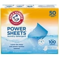 thumbnail image 1 of Arm & Hammer Power Sheets Caja con 50 Piezas. Detergente para Ropa en L&aacute;minas. Limpieza Profunda, R&aacute;pida Disoluci&oacute;n y Fresco Aroma. Sin Cloro, Empaque Reciclable., 1 of 1