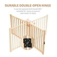 thumbnail image 2 of Historyli Puerta para mascotas independiente de 4 paneles,puerta plegable para perros para escaleras,puertas,pasillos interiores de casas,sin pintura,valla de paso,color natural., 2 of 6