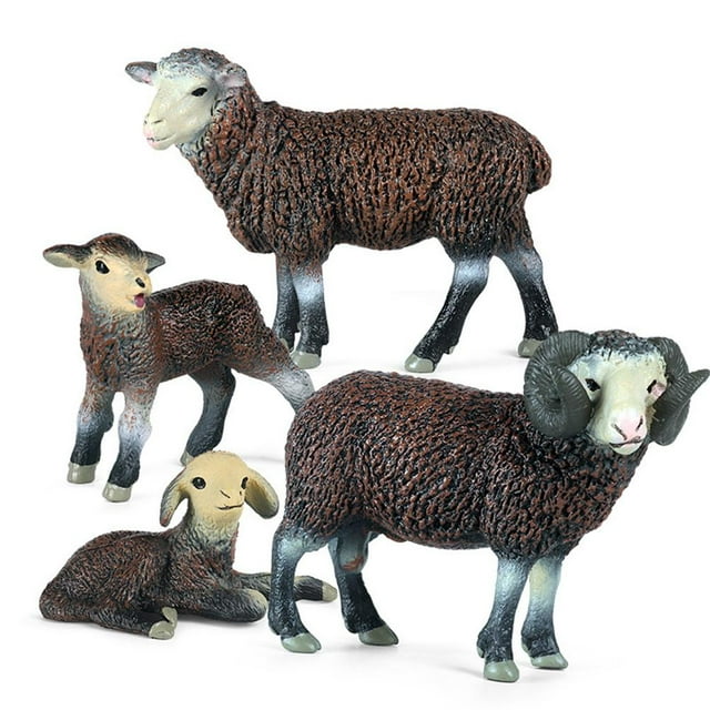 4 Pcs Simulation Sheep Model Toys Static Solid Animal Models Ideal For Landscape Scenes And Home Decorations