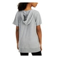 thumbnail image 2 of IDEOLOGY Womens Gray Pocketed Tie Hoodie Short Sleeve Tunic Top XS, 2 of 4