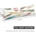 thumbnail image 2 of Vintage Colorful Feathers Body Pillow Cover Soft Long Pillow Case Protector with Zipper Large Cushion Covers Farmhouse Decorative Bedding for Couch,Sofa,Home Gifts 20"X54", 2 of 6