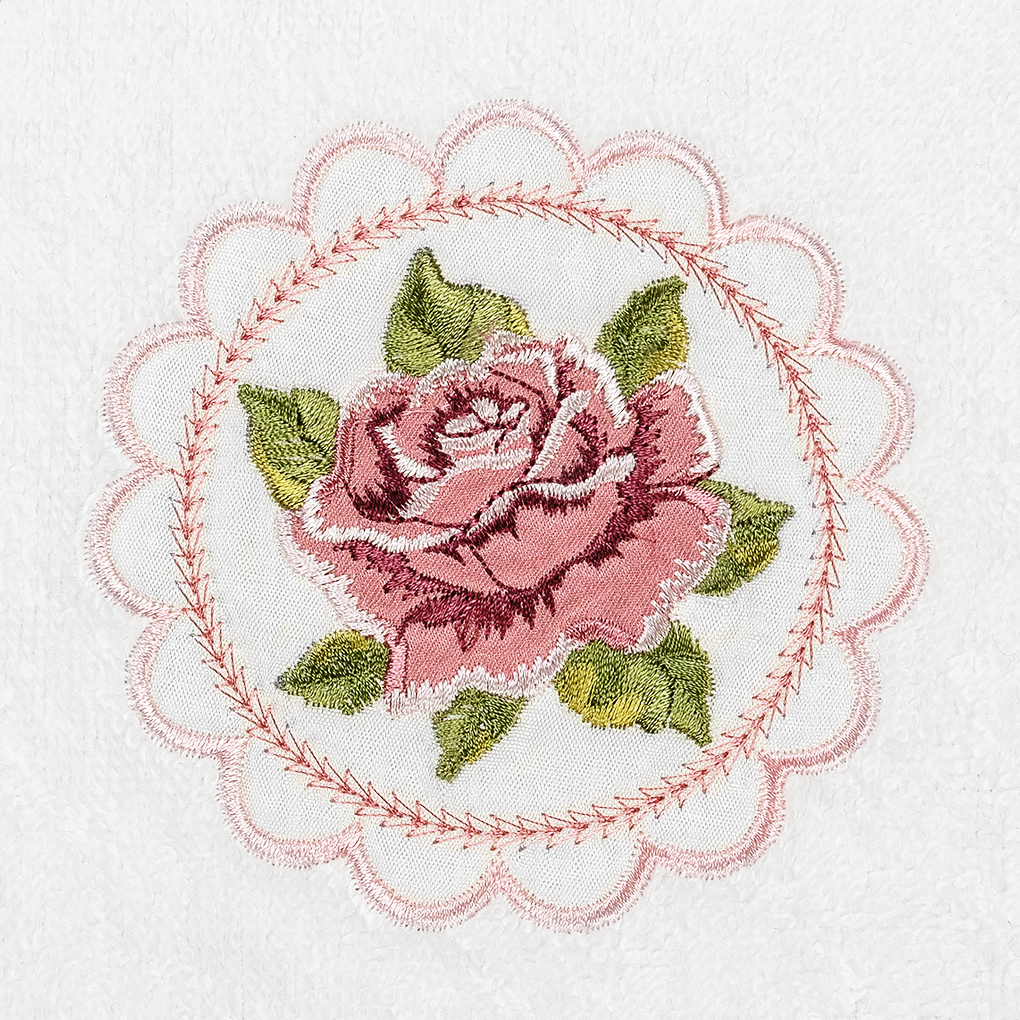 Linum Home Textiles Rosalee Embroidered Luxury 100% Turkish Cotton Hand Towels (Set of 2)
