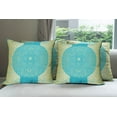 thumbnail image 6 of Ambesonne Mandala Throw Pillow Cover 4 Pack, Vibrant Exotic Motifs, 18", Sky Blue and Yellow, 6 of 7