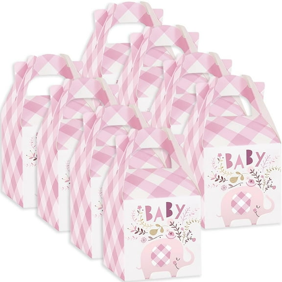 Floral Elephant Favor Boxes I Pink I 8 Pcs.