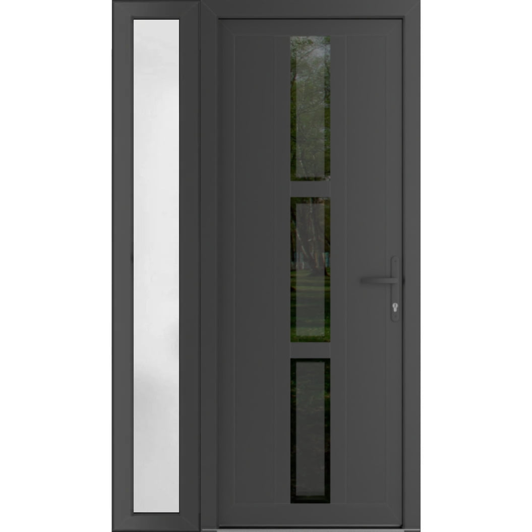 Front Exterior Prehung Glass Steel Door 36 x 80 inches Left -Hand