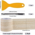 thumbnail image 2 of Brown 180x2.24 PapayaWhip Wood Grain Repair Tape Durable Adhesive Multi Use Repair PE Imitation Wooden Patch Utility Scraper Tool Sets for Handicraft DIY Furniture Renovation with Spatula, 2 of 9