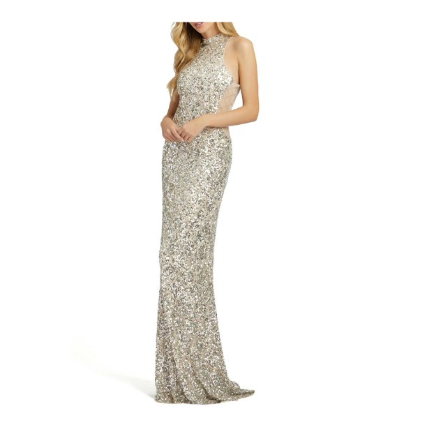 Mac Duggal Womens Mock Neck Column Evening Dress - Walmart.com