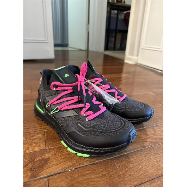 Ad-id-as UltraBoost 20 Lab Black Metallic Lime Running Shoes GZ7362 Men's Size 7