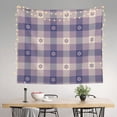thumbnail image 2 of Pofeuu Purple Floral Gingham Check Plaid Print Wall Tapestry Decoration Wall Hanging Tapestry 60 x 51 Inch, 2 of 6