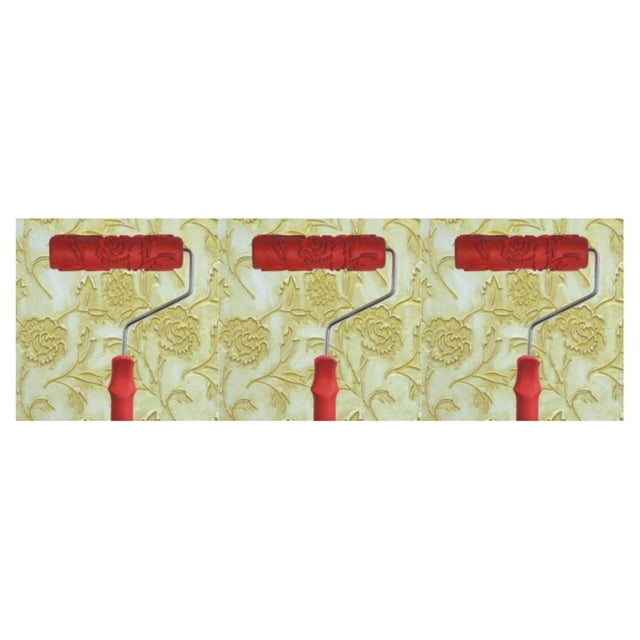 Sonducket 6.85 Inch Wall Empaistic Flower Pattern with Handle Plastic Roller Painting Type1 NO1