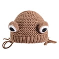 thumbnail image 1 of Novedad invierno rana sombrero capucha dibujos animados Cosplay Marrón Zulema Gorro de punto para niños, 1 of 6