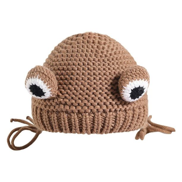 Adorable gorro de rana para niños: un divertido gorro de invierno para niños Marrón