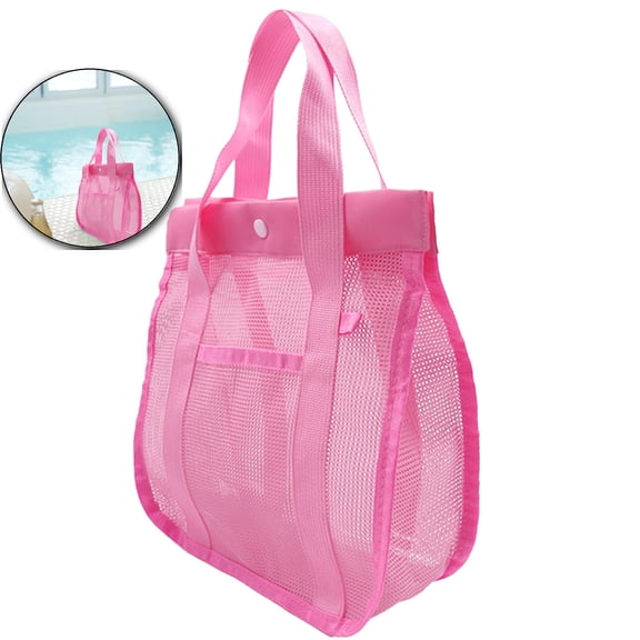 VQPeo Polyester Mesh Wash Bag, Multi-Pocket Beach Toy Organizer, Portable Travel Toiletry Tote for Gym & Camping Adventures