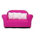 thumbnail image 2 of Plush Keet Childrens Sofa Hot Pink, with Pink accent pillows, 2 of 8