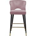 thumbnail image 3 of Pemberly Row Contemporary 28"H Velvet Counter Stool in Pink (Set of 2), 3 of 5