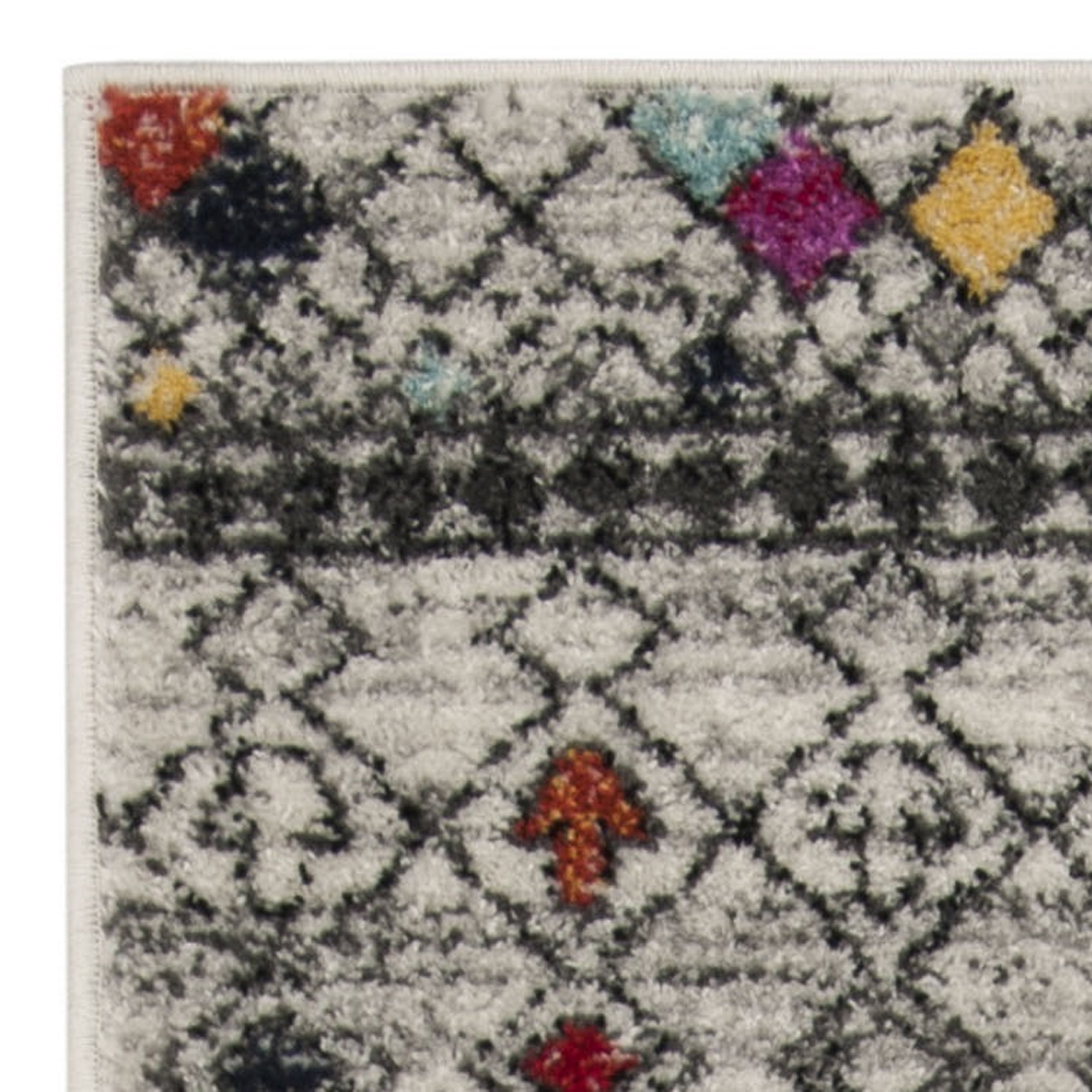 SAFAVIEH Adirondack Eleanora Geometric Runner Rug, Light Grey/Multi, 2'6" x 10'