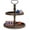 Brown,coffee, variant on Rustic Wooden 2 Tiered Tray, Farmhouse Kitchen Table Decor Serving Display for Fruits, Cupcakes, Coffee & Home Party