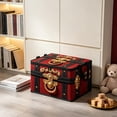 thumbnail image 6 of Cififendec Christmas Vintage Treasure Chest Storage Bin, 13.78"×9.84", Fabric Organizer with Pirate Trunk Print for Clothing Storing and Toy Space Arranging, 6 of 6