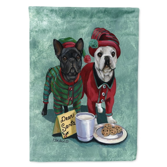 French Bulldog Christmas PJs Flag Canvas House Size