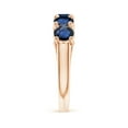 thumbnail image 3 of ANGARA Natural Half Eternity Five Stone 3 ct Blue Sapphire Wedding Band in 14K Rose Gold for Women (Size-5mm) | September Birthstone, Anniversary, Jewelry Gift for Women | Natural Blue Sapphire Ring, 3 of 10