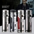 thumbnail image 4 of Jet Lighter Windproof Turbo Quadruple Flame Gas Butane Refillable Torch Lighter with Punch and Butane Window, 4 of 4