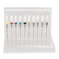 thumbnail image 2 of Kit de brocas para uñas, 10 piezas de brocas para uñas, juego de cabezales para pulir uñas, organizador de brocas para uñas, muy versátil, 2 of 14