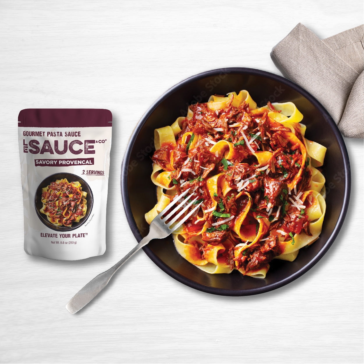 (3 pack) Le Sauce & Co. Savory Provencal Gourmet Pasta Sauce, 8.8 oz, 2 Serving Pouch