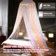 thumbnail image 2 of Bed Canopy with Lights, Bed Canopy for Girls Princess with Luminous Stars, Canopy Bed Curtains for Twin to King Size Bed, Baby Kids Adult Indoor Decor Bedroom Reading Nook Outdoor Camping, Rainbow, 2 of 13